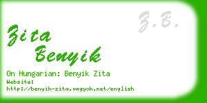 zita benyik business card